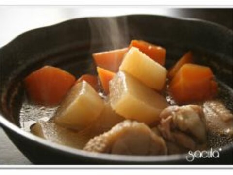 圧力鍋で簡単「　鶏肉と大根と人参の煮物　」